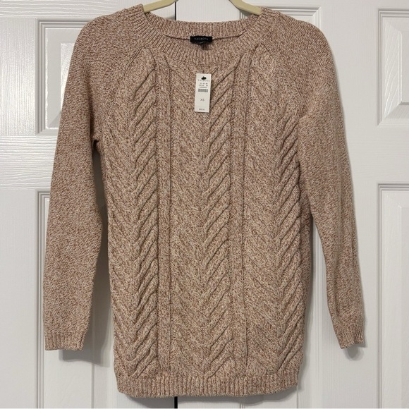 NWT Talbots Cotton Cable Knit Sweater Women's Size XS In Brown/Rust - Picture 1 of 6